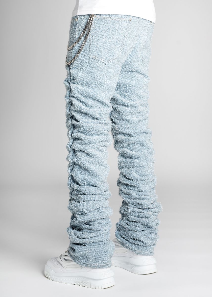 Guapi Sky Blue Super Stacked Denim Jeans