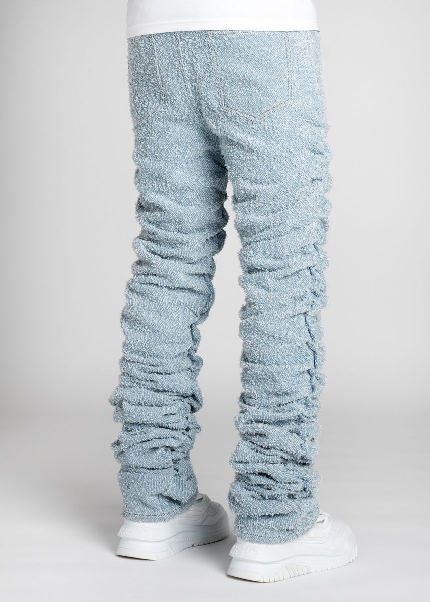 Guapi Sky Blue Super Stacked Denim Jeans