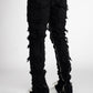 Guapi Obsidian Black Stacked Denim Jeans Zippers