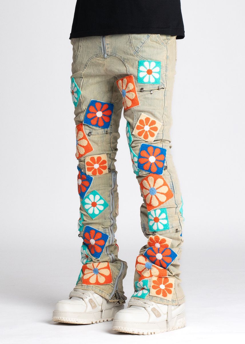 Guapi Vintage Flowers Denim Jeans