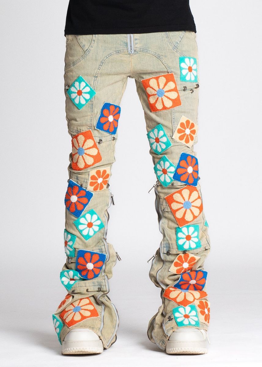 Guapi Vintage Flowers Denim Jeans