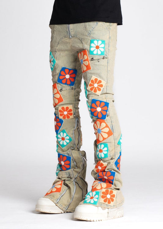 Guapi Vintage Flowers Denim Jeans