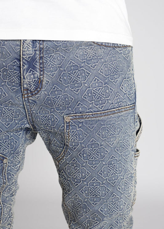 Guapi Vintage Blue Monogram Denim Jeans