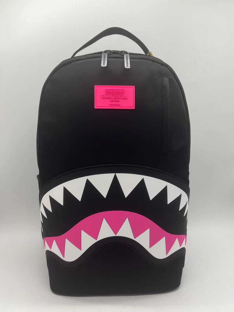 Spray Ground SHARK CENTRAL NYLON BLACK PINK Back Pack