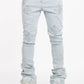Guapi Aqua Blue Icon Embellished Denim Jeans