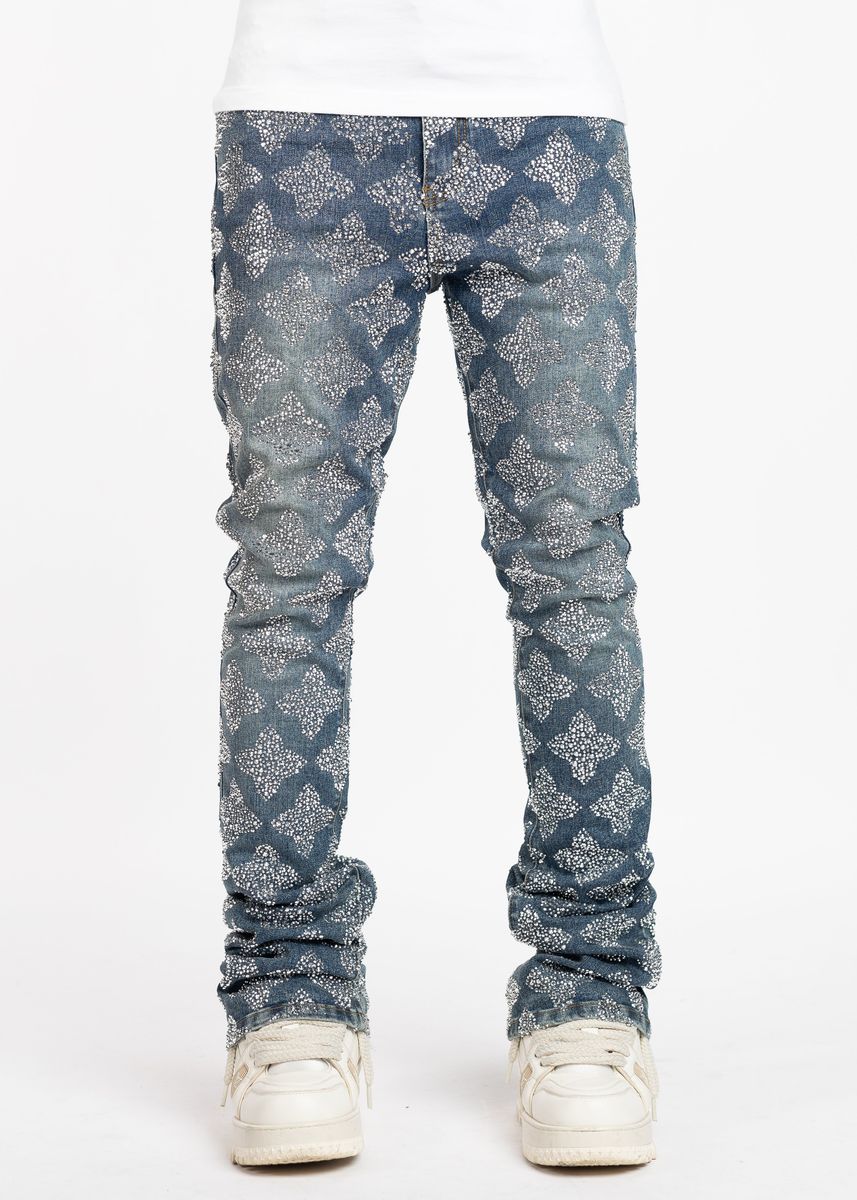 Guapi  Vintage Blue Embellished Denim Jeans