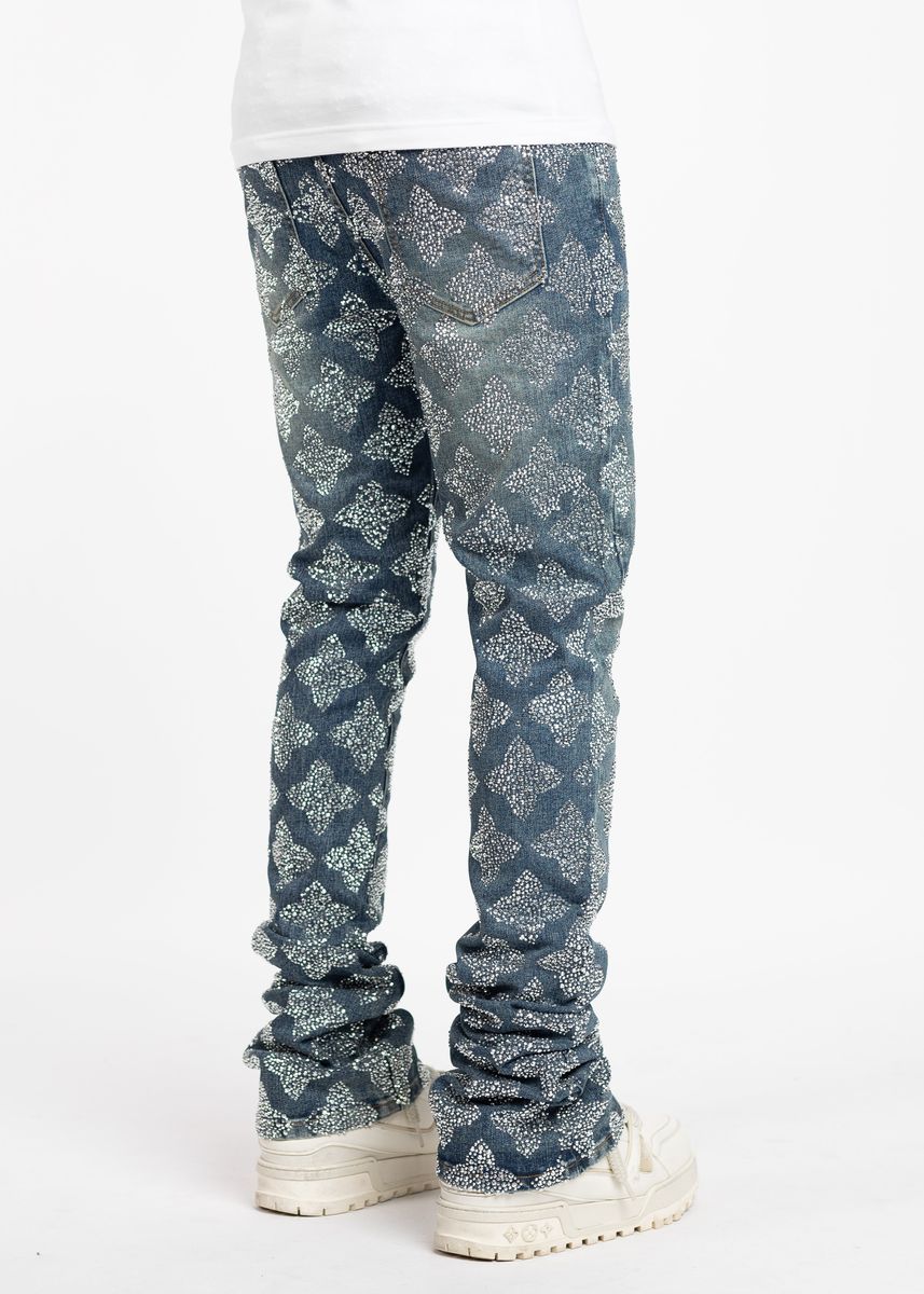 Guapi  Vintage Blue Embellished Denim Jeans