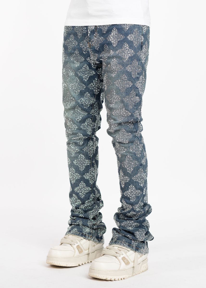 Guapi  Vintage Blue Embellished Denim Jeans