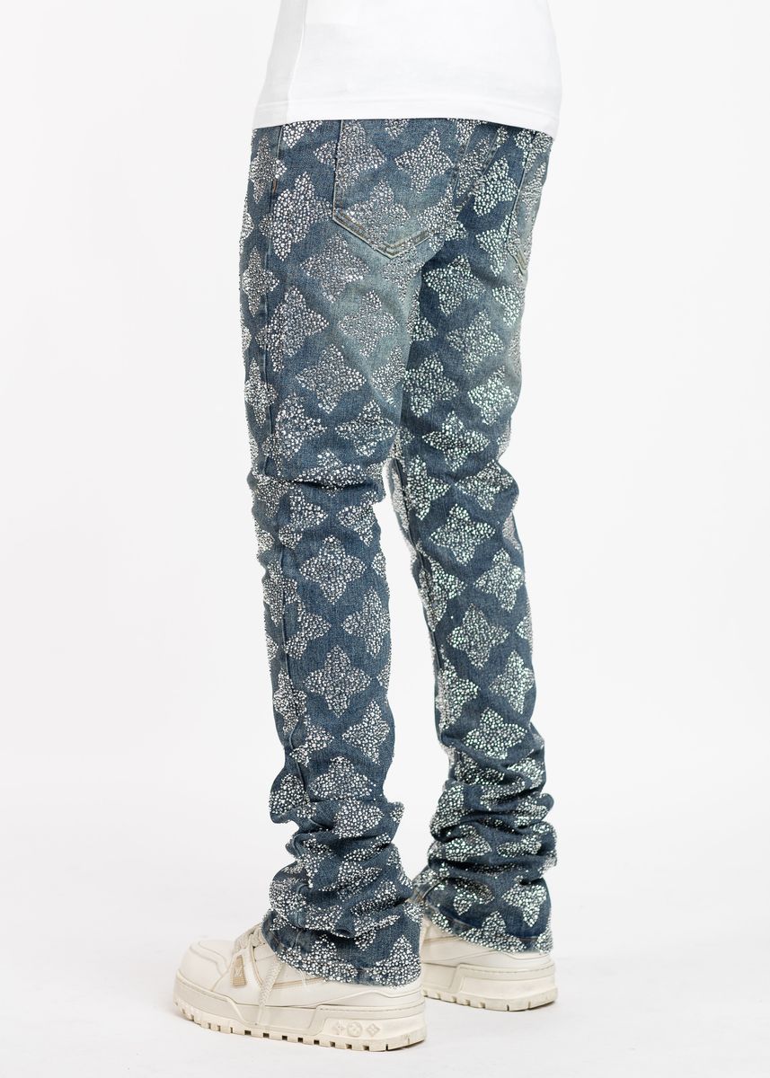 Guapi  Vintage Blue Embellished Denim Jeans