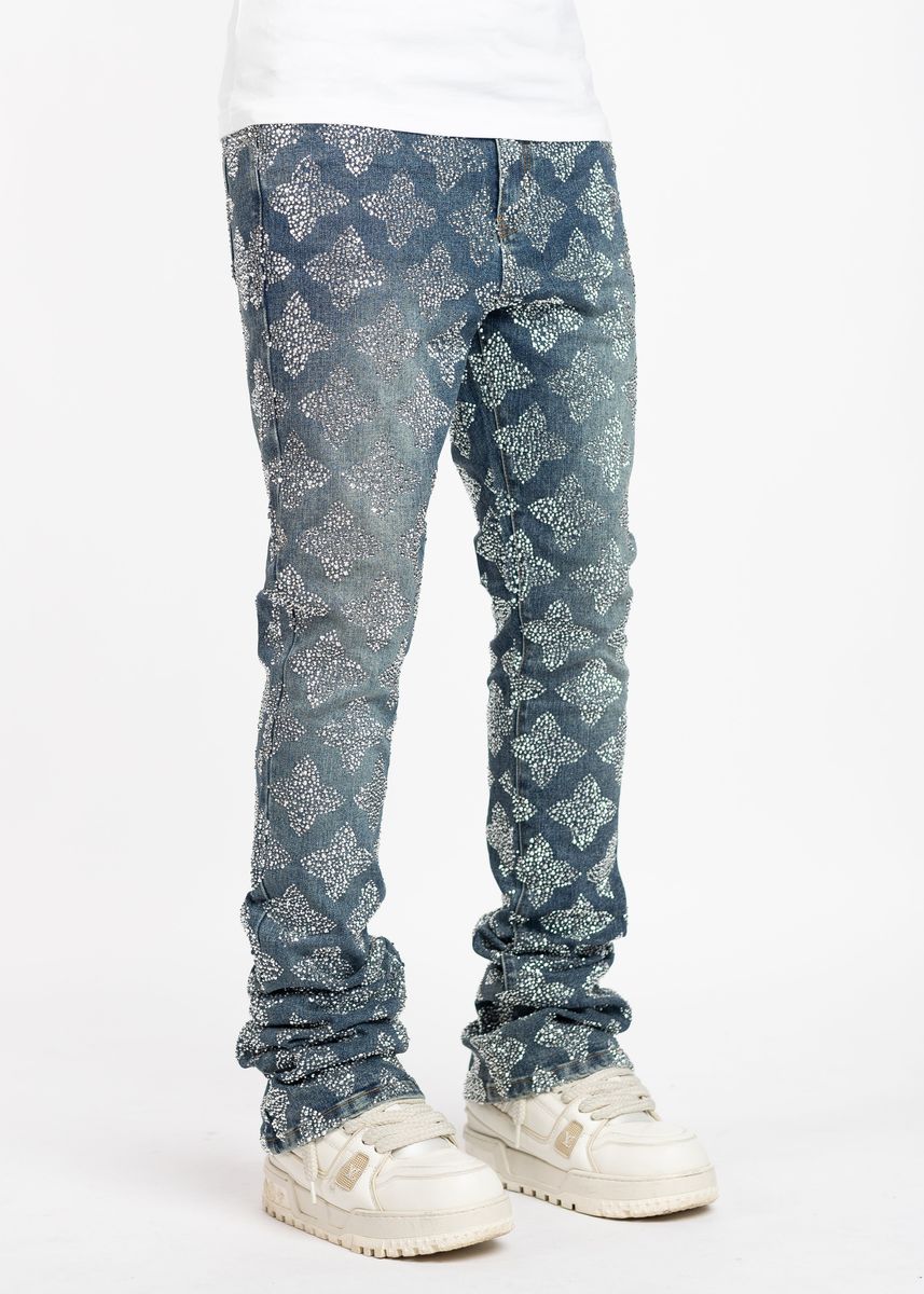 Guapi  Vintage Blue Embellished Denim Jeans