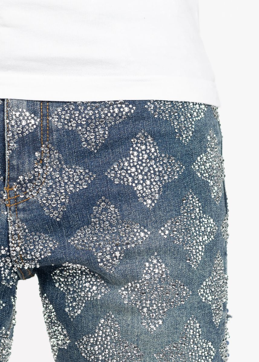 Guapi  Vintage Blue Embellished Denim Jeans
