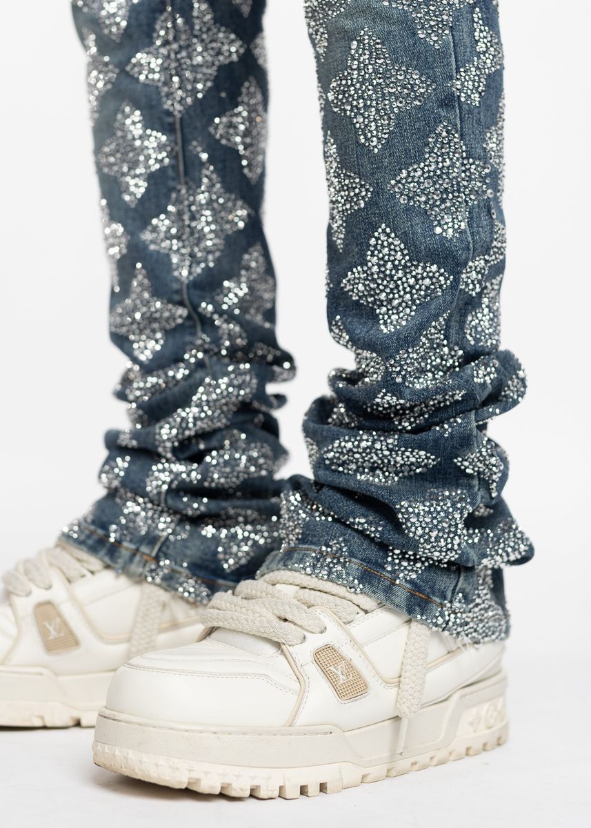 Guapi  Vintage Blue Embellished Denim Jeans