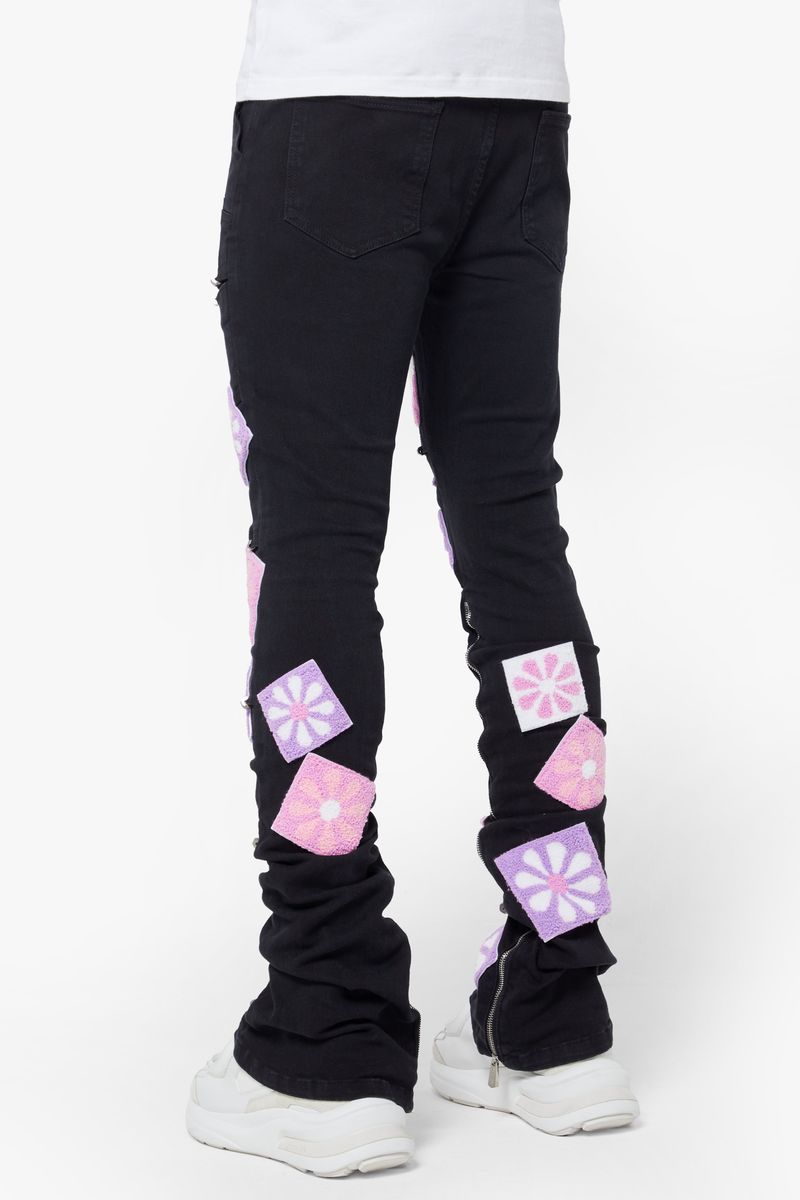 Guapi Obsidian Black Flowers Denim V2 Jeans