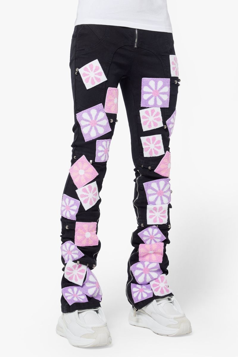 Guapi Obsidian Black Flowers Denim V2 Jeans