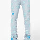 Guapi Aqua Blue Blossom Denim Jeans