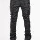 Guapi All Black Monogram Embellished Denim Jeans