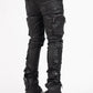 Guapi All Black Monogram Embellished Denim Jeans