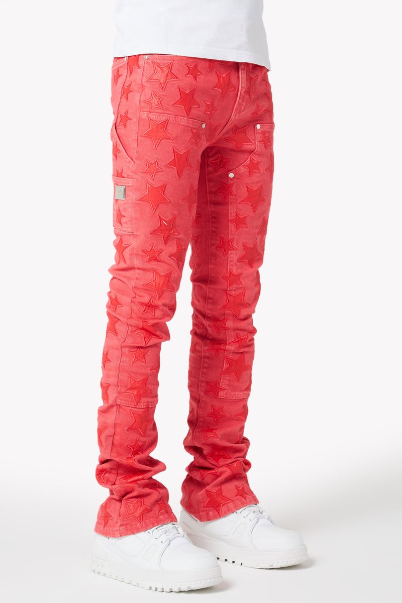 Guapi Raspberry Red Stars Denim Jeans