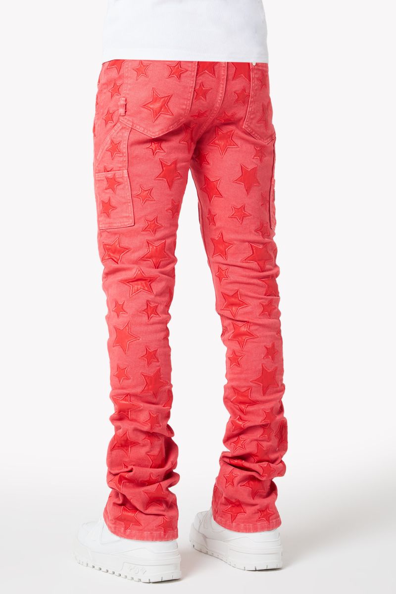 Guapi Raspberry Red Stars Denim Jeans