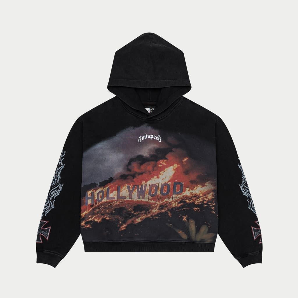 God Speed Hollywood Inferno Hoodie (Black Wash)