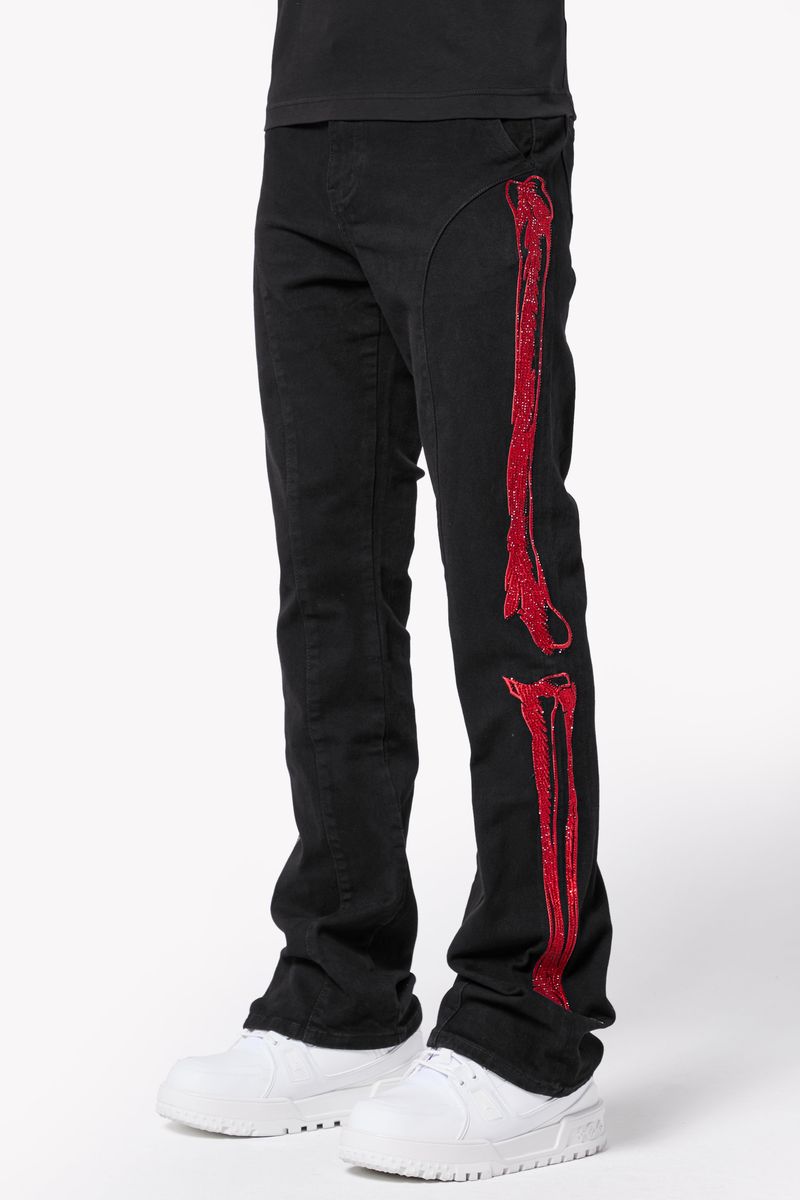 Guapi Obsidian Black Skeleton Flared Denim V2 Jeans
