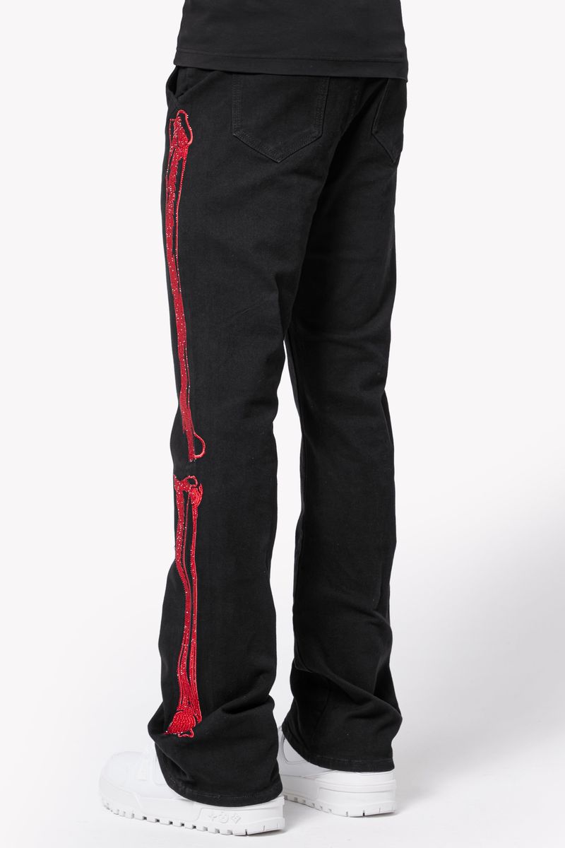 Guapi Obsidian Black Skeleton Flared Denim V2 Jeans