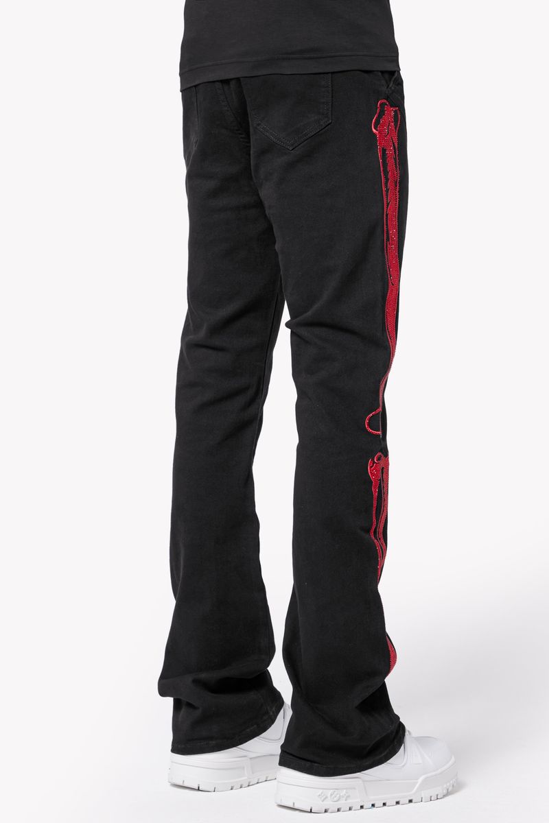 Guapi Obsidian Black Skeleton Flared Denim V2 Jeans