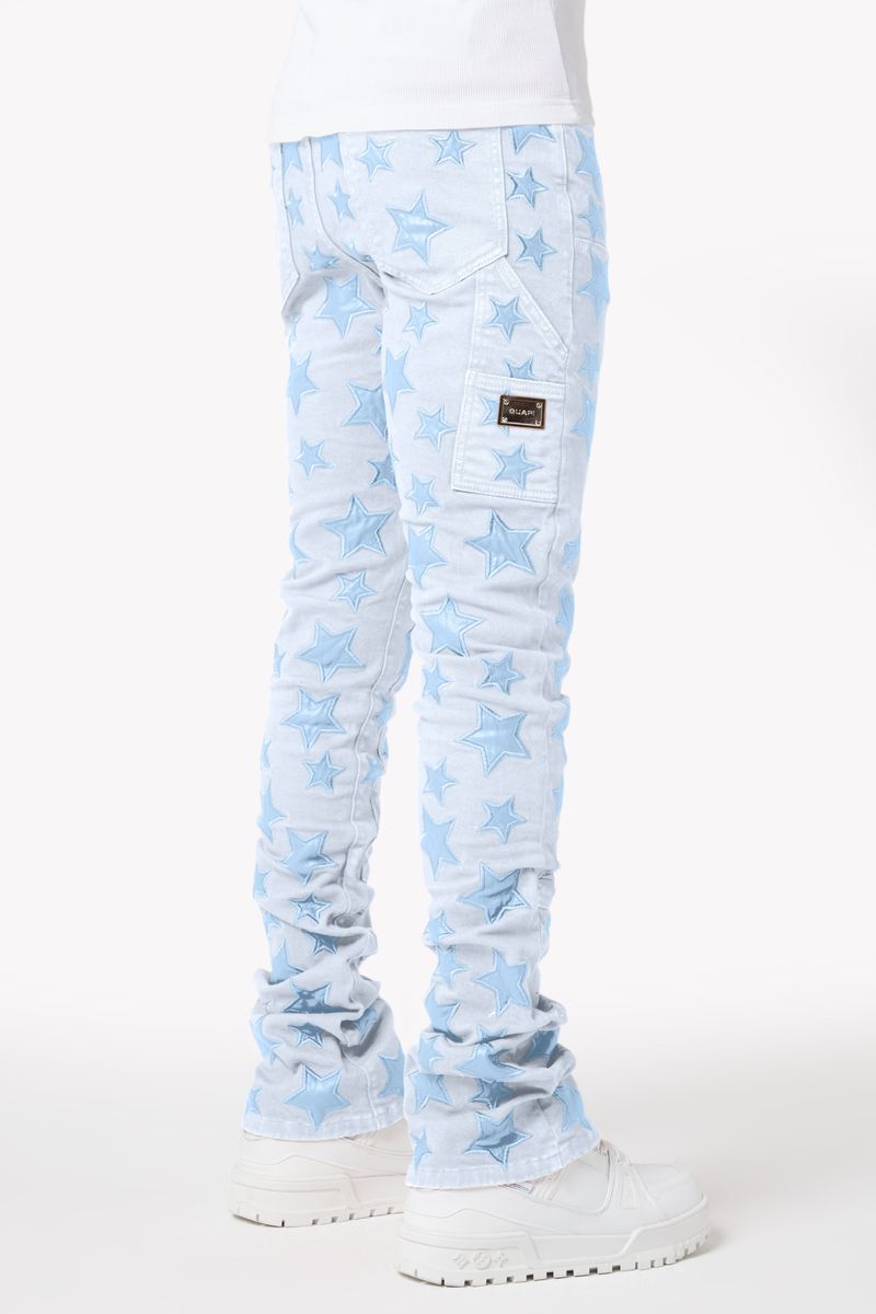 Guapi  Aqua Blue Stars Denim Jeans