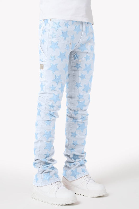 Guapi  Aqua Blue Stars Denim Jeans