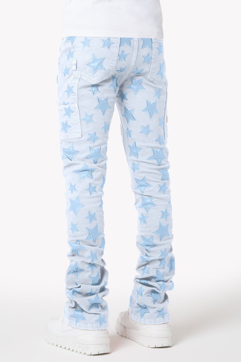 Guapi  Aqua Blue Stars Denim Jeans