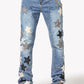 Guapi Aqua Blue Vintage Stars Denim Jeans