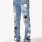 Guapi Aqua Blue Vintage Stars Denim Jeans