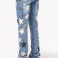Guapi Aqua Blue Vintage Stars Denim Jeans