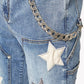 Guapi Aqua Blue Vintage Stars Denim Jeans