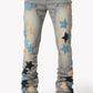 Guapi Powder Blue Vintage Stars Denim Jeans