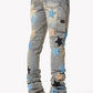 Guapi Powder Blue Vintage Stars Denim Jeans