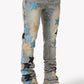 Guapi Powder Blue Vintage Stars Denim Jeans
