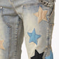 Guapi Powder Blue Vintage Stars Denim Jeans