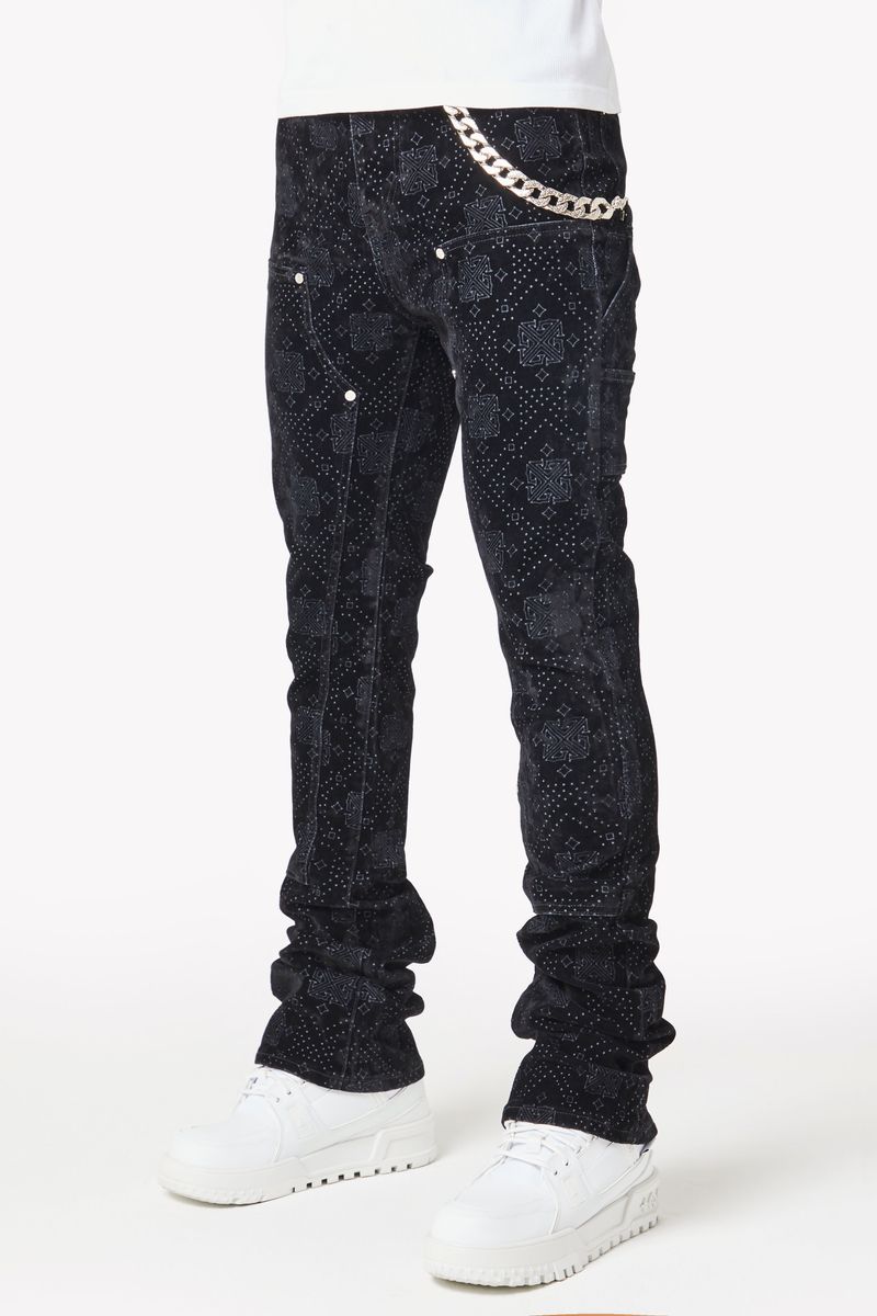 Guapi All Black Monogram Velour Denim Jeans – Viper Soles