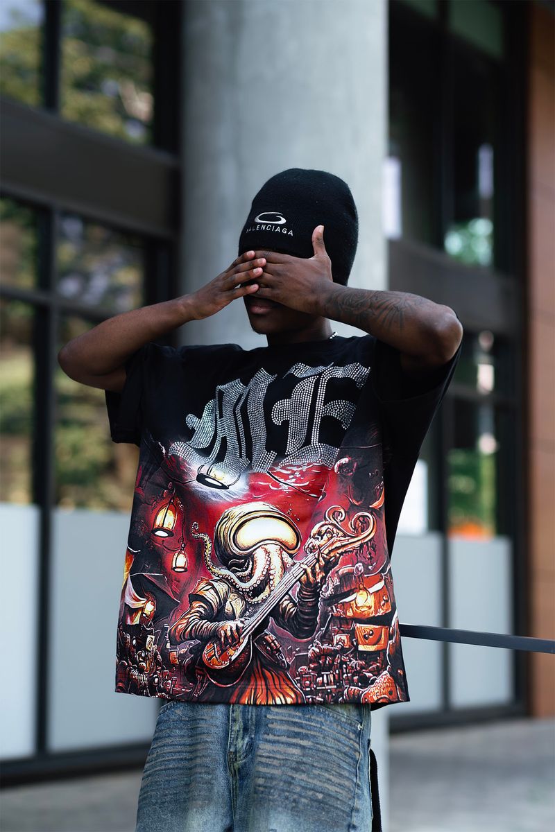 Mixed Emotion Octopus Rhinestone Tee