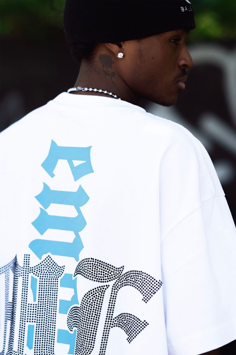 Mixed Emotion White Angel Rhinestone Tee