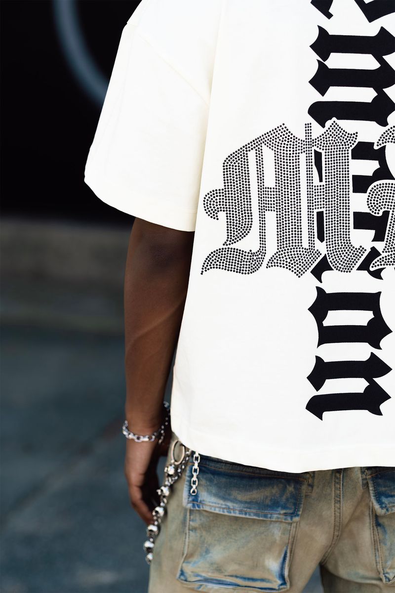 Mixed Emotion White Angel Rhinestone Tee