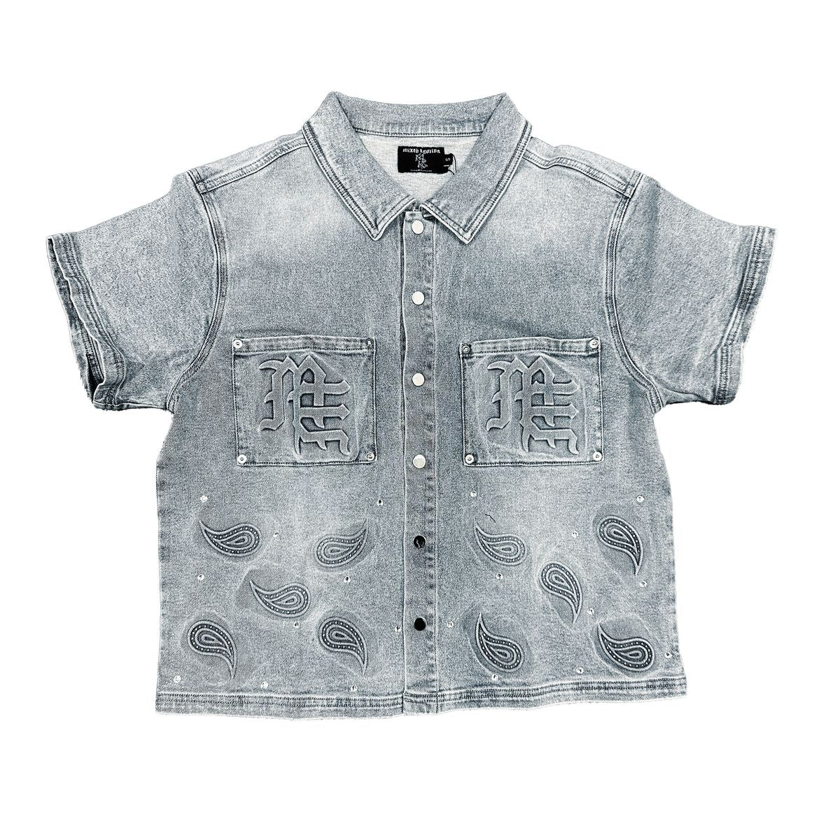 Mixed Emotion  'Paisley' Denim Blue Shirt