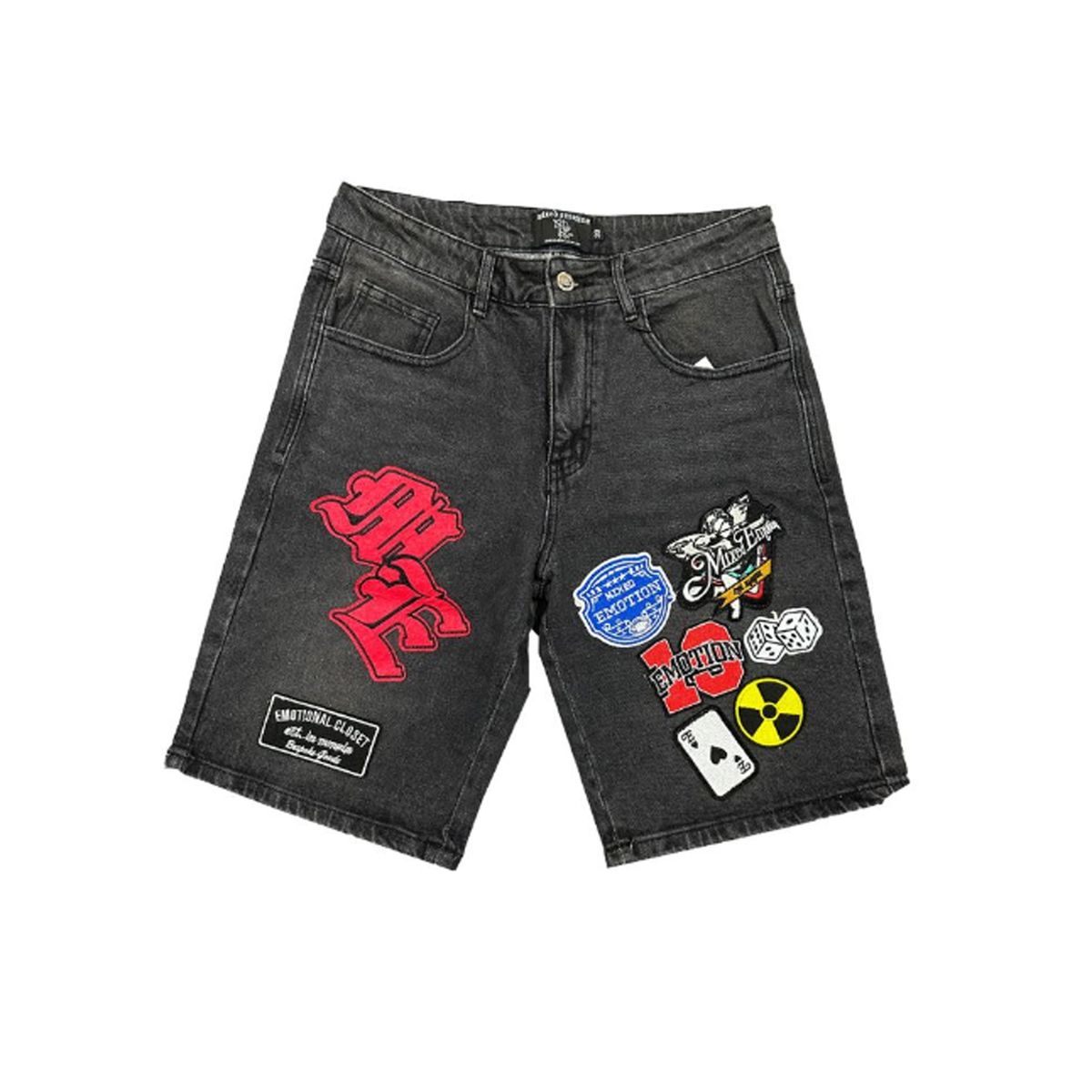 Mixed Emotion Danger' Patch Shorts