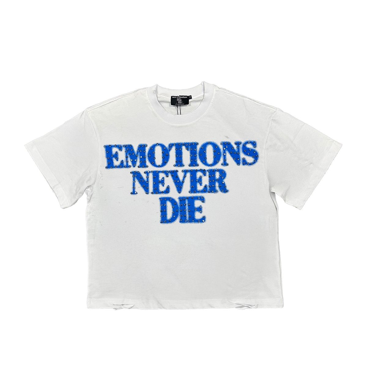 Mixed Emotion  Blue ‘End’ Rhinestone Tee