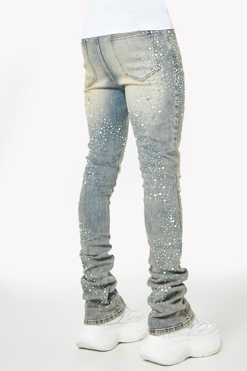 Guapi  Vintage Olive Pearls Denim