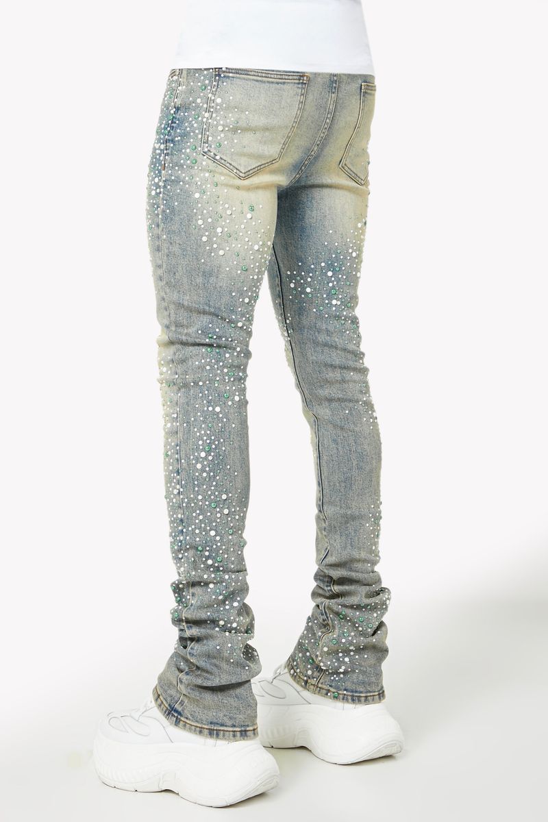 Guapi  Vintage Olive Pearls Denim