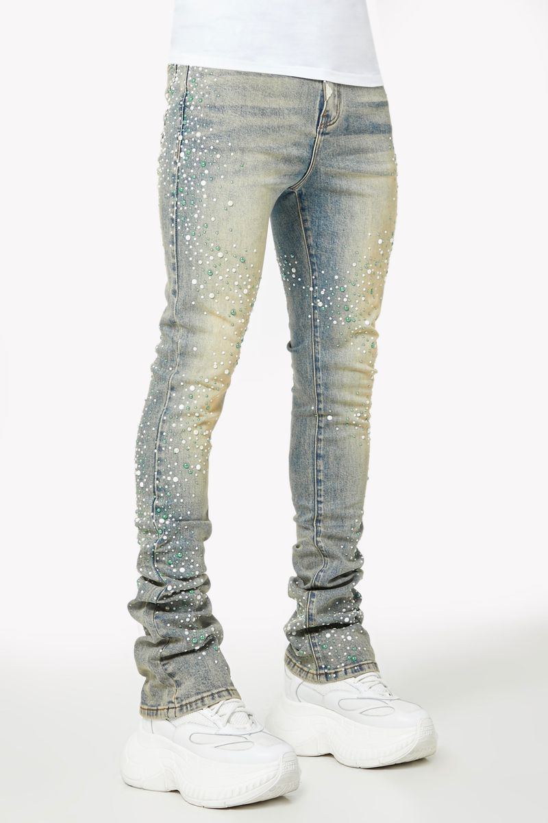 Guapi  Vintage Olive Pearls Denim