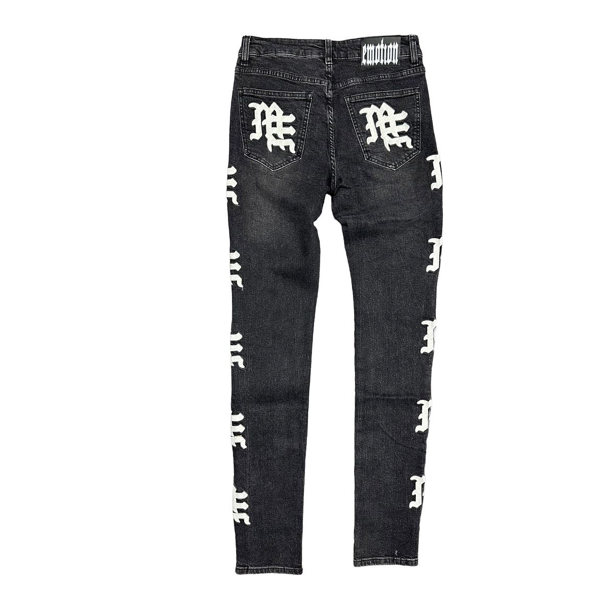 Mixed Emotion Monogram Denim Black Wash Jeans