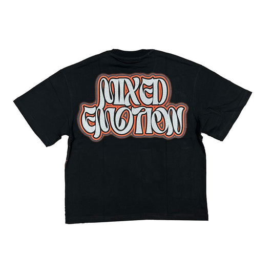Mixed Emotion 'Twin' Rhinestone Black Tee